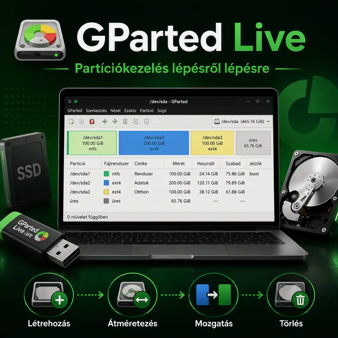 GParted Live: Ingyenes bootolható lemezkezelő Linux alapokon