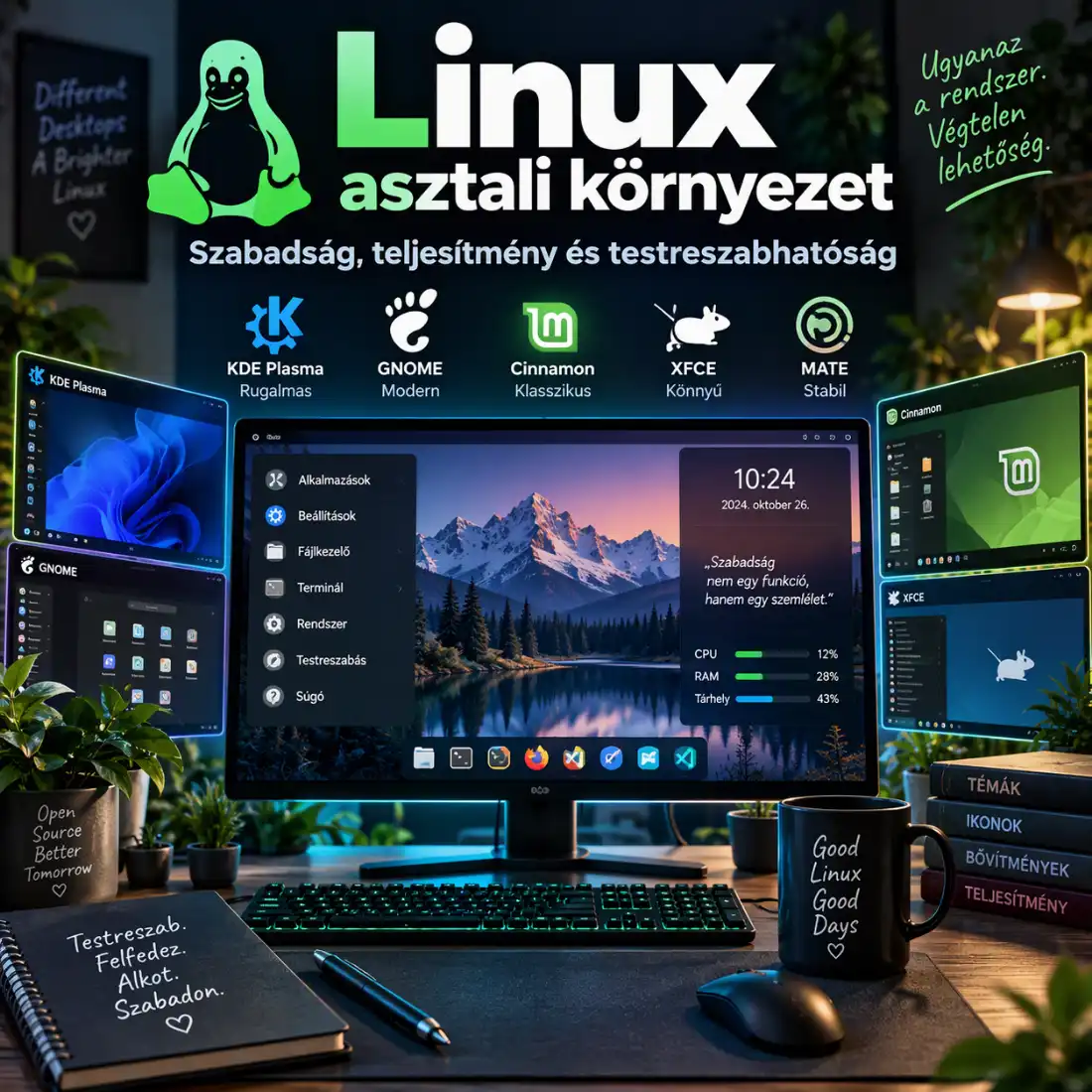 Linux asztali környezet: Szabadság, teljesítmény és testreszabhatóság