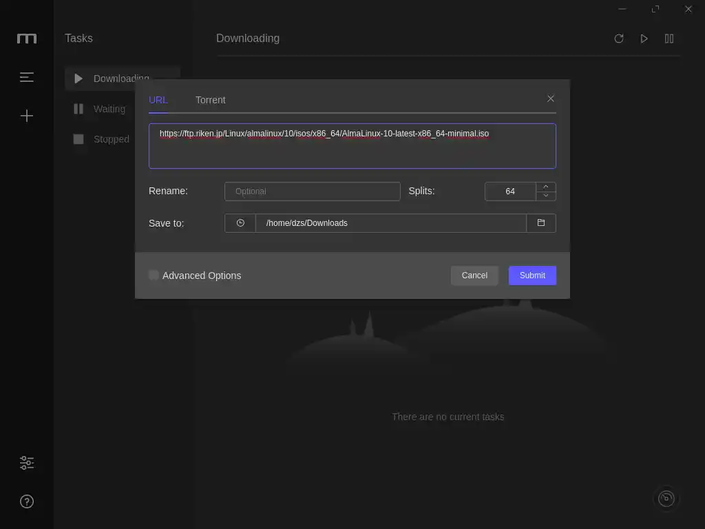Motrix letöltéskezelő: egyszerű és gyors megoldás Windowsra, Linuxra és macOS-re 1 Motrix letöltéskezelő főképernyő Linux alatt