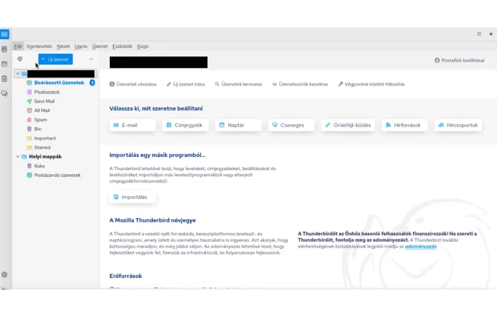 Thunderbird: Ingyenes email kliens saját levelezés kezeléséhez 1 Mozilla Thunderbird e-mail kliens felülete postafiókokkal, levelekkel és mappákkal