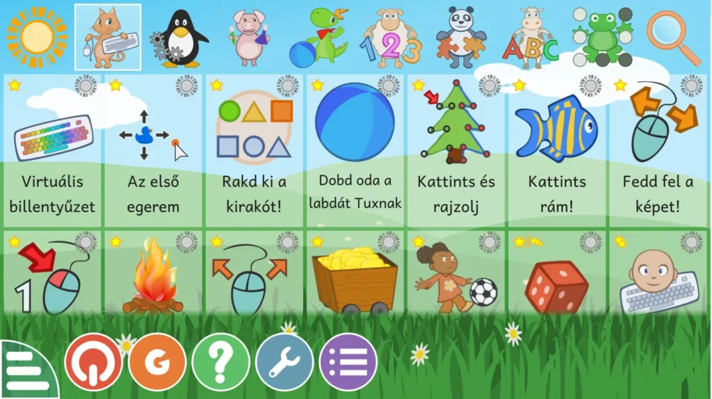 GCompris: játékos tanulás közel 200 oktató feladattal 7 Egér- és billentyűzethasználatot gyakorló feladat a GComprisban