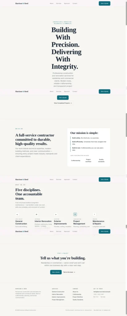 OpenDesign: kipróbáltam, mire képes egy open source AI webdesign eszköz 9 Az OpenDesign generált weboldalának teljes oldalas nézete és exportálási lehetőségei